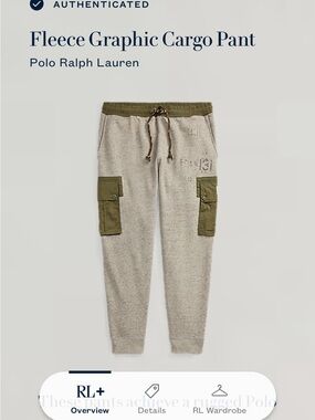 Polo by Ralph Lauren Heather Gray Fleece Cargo Joggers and Matching Hoodie